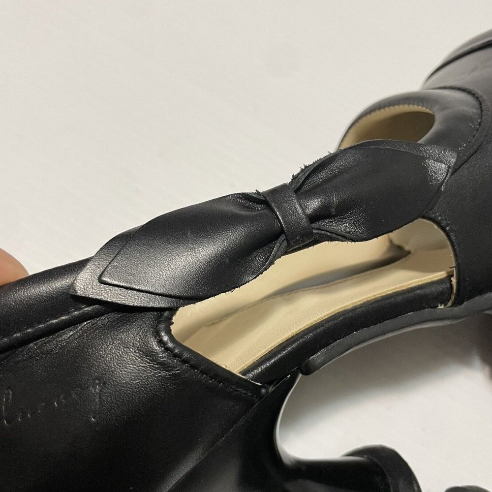 John Fluevog Mini Bebe Open-Toe Pumps Black Chunky Women’s Shoes Sz 10 - Picture 12 of 16